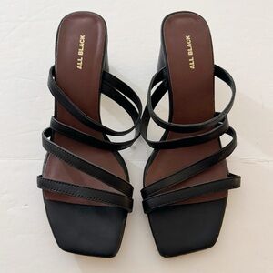 ALL BLACK Strappy Heels
